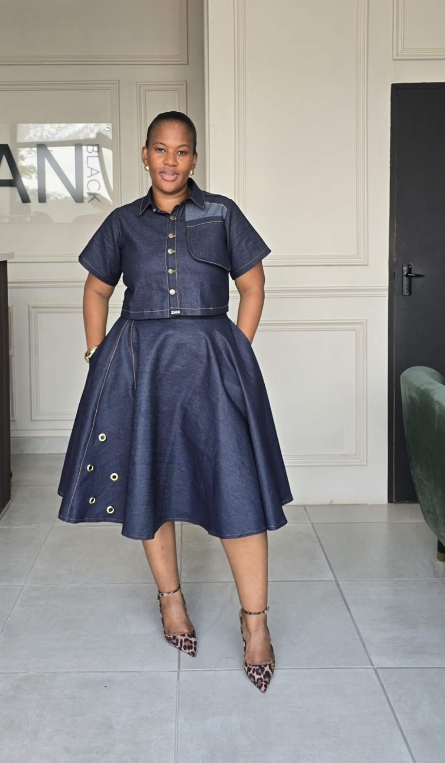  ZanBlack| Flare Denim set