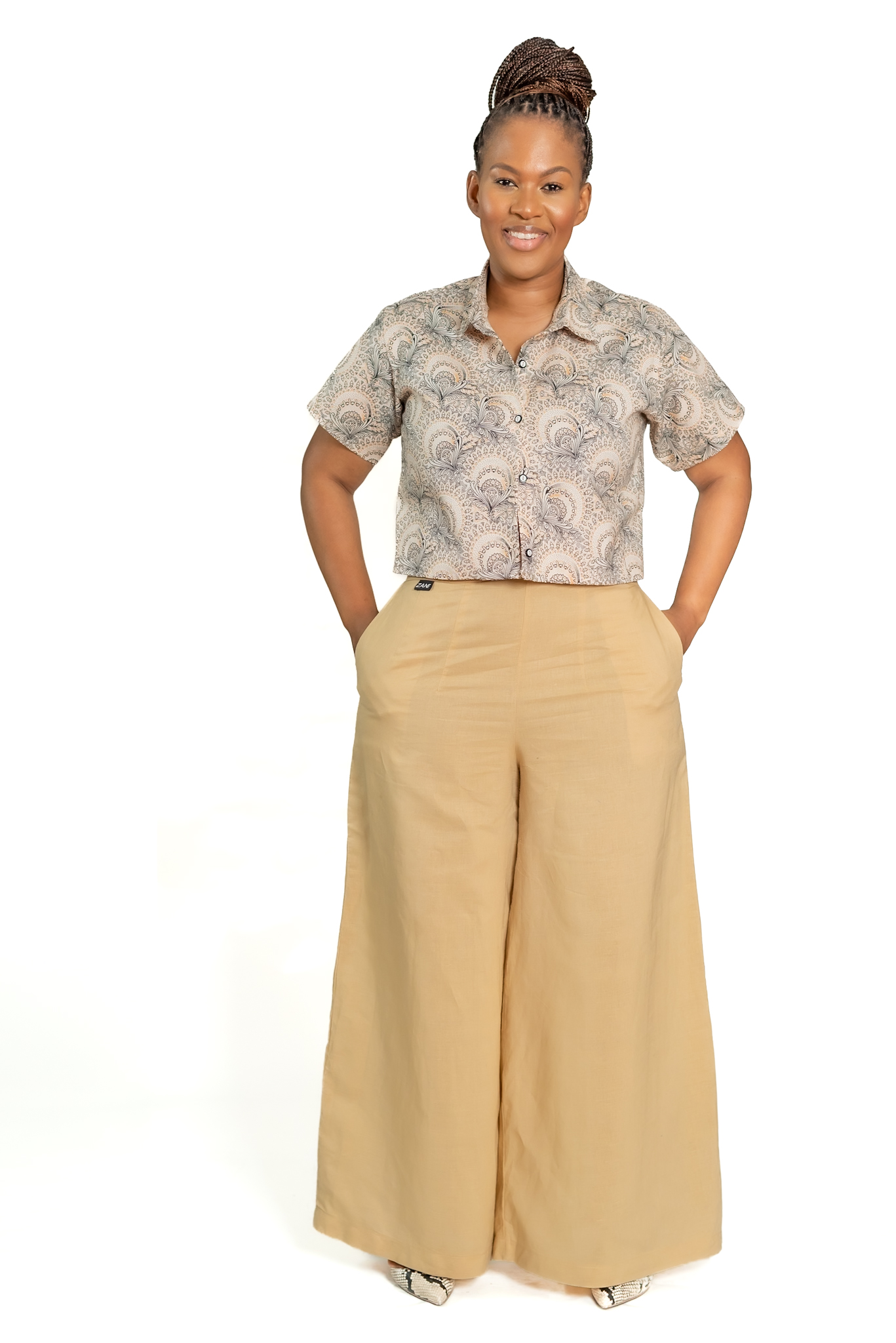 Linen Palazzo Pants - Product Image